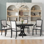 Table à manger ronde extensible et chaises rétro