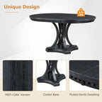 Table à manger ronde extensible et chaises rétro