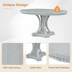 Table à manger ronde extensible et chaises rétro