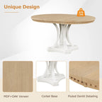 Table à manger ronde extensible et chaises rétro