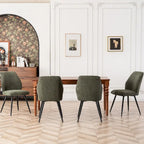 Chaise de salle à manger sans accoudoirs en tissu, style Mid-Century Modern