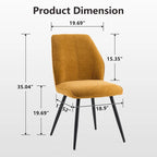 Chaise de salle à manger sans accoudoirs en tissu, style Mid-Century Modern