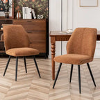 Chaise de salle à manger sans accoudoirs en tissu, style Mid-Century Modern