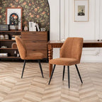 Chaise de salle à manger sans accoudoirs en tissu, style Mid-Century Modern