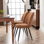 Chaise de salle à manger sans accoudoirs en tissu, style Mid-Century Modern