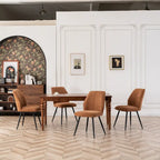Chaise de salle à manger sans accoudoirs en tissu, style Mid-Century Modern