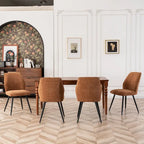 Chaise de salle à manger sans accoudoirs en tissu, style Mid-Century Modern