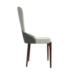 Chaise de salle à manger en bois massif et cuir bicolore