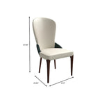 Chaise de salle à manger en bois massif et cuir bicolore