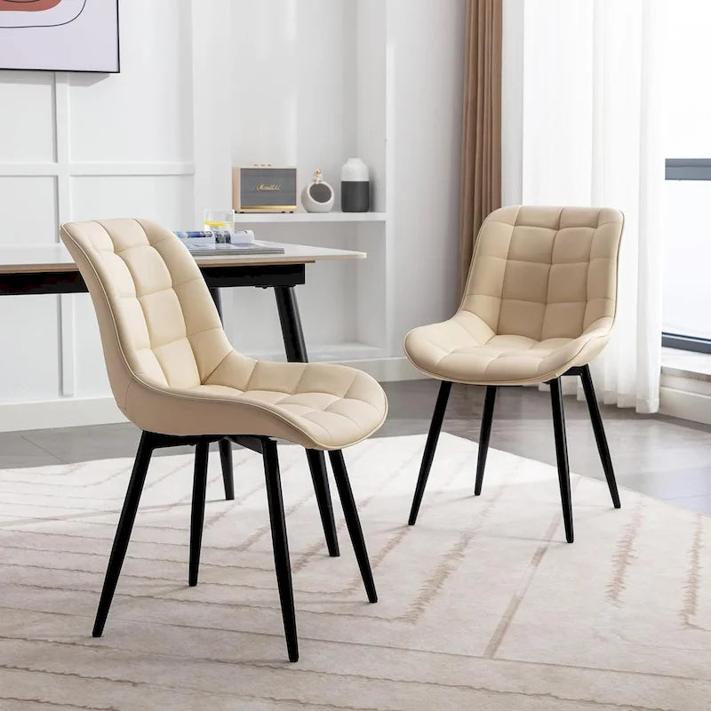 Chaise de salle à manger moderne rembourrée en similicuir