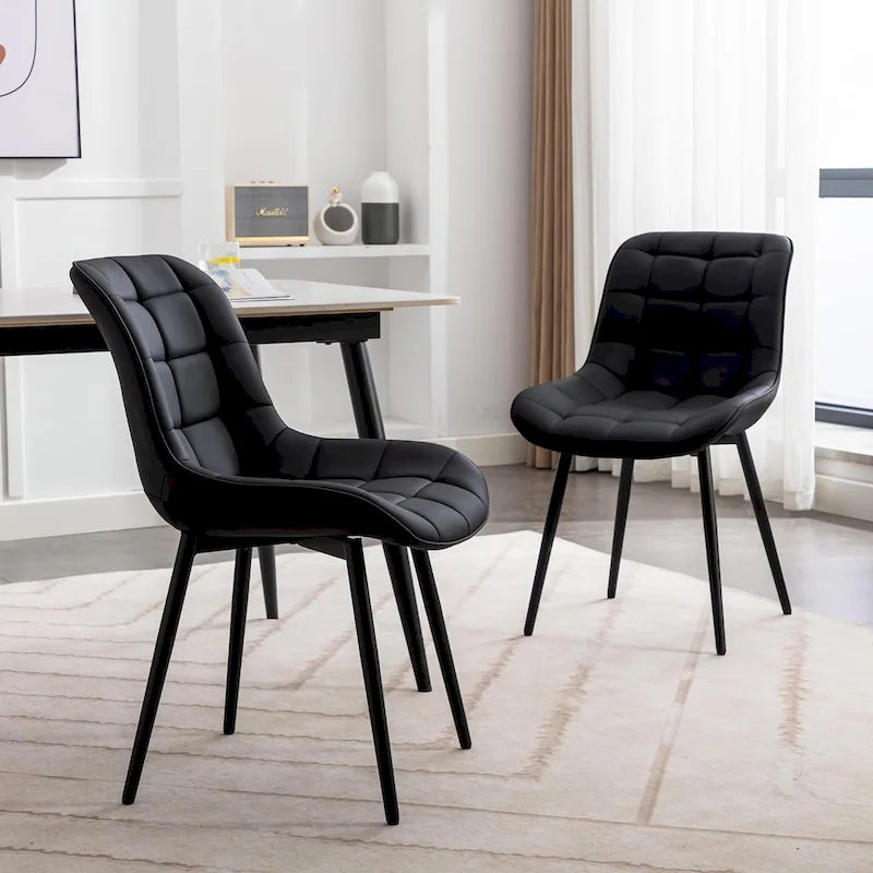 Chaise de salle à manger moderne rembourrée en similicuir