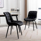 Chaise de salle à manger moderne rembourrée en similicuir