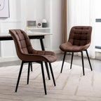 Chaise de salle à manger moderne rembourrée en similicuir
