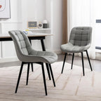 Chaise de salle à manger moderne rembourrée en similicuir