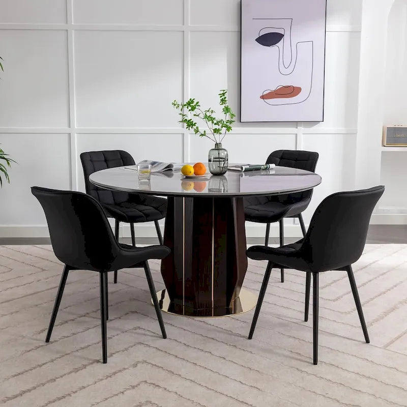 Chaise de salle à manger moderne rembourrée en similicuir