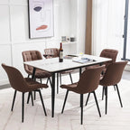 Chaise de salle à manger moderne rembourrée en similicuir