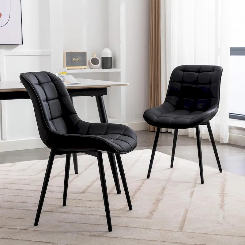 Chaise de salle à manger moderne rembourrée en similicuir