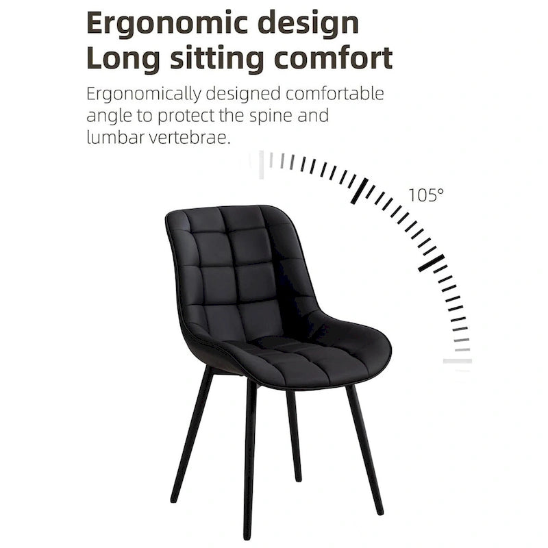 Chaise de salle à manger moderne rembourrée en similicuir