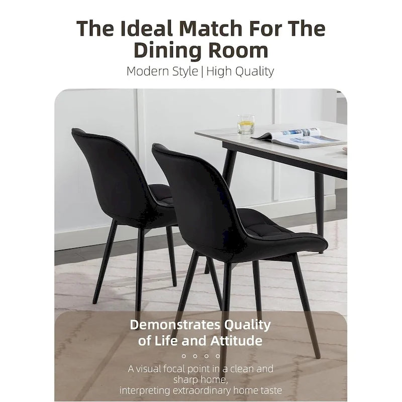 Chaise de salle à manger moderne rembourrée en similicuir