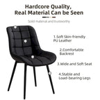 Chaise de salle à manger moderne rembourrée en similicuir