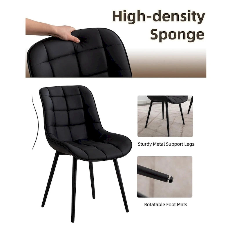 Chaise de salle à manger moderne rembourrée en similicuir