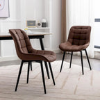 Chaise de salle à manger moderne rembourrée en similicuir