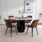 Chaise de salle à manger moderne rembourrée en similicuir