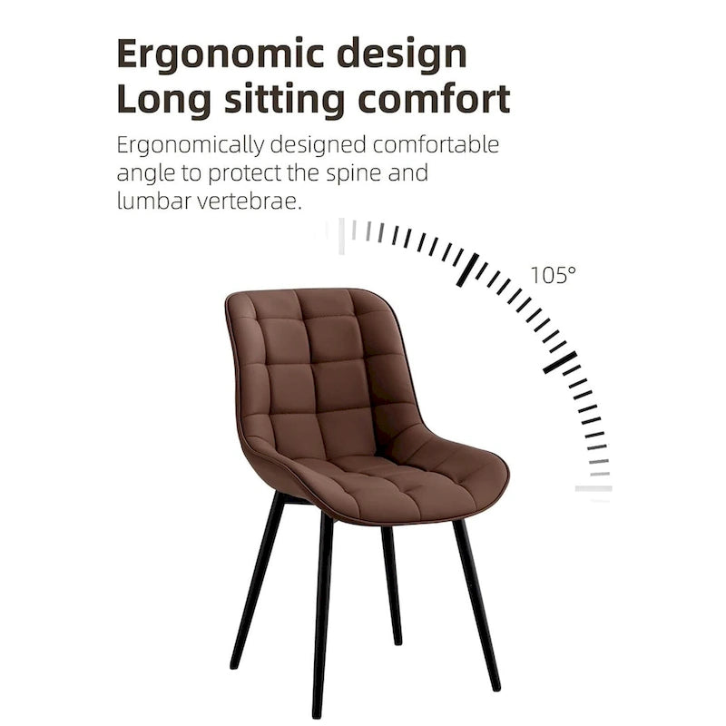 Chaise de salle à manger moderne rembourrée en similicuir