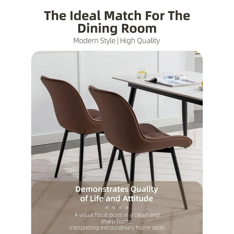 Chaise de salle à manger moderne rembourrée en similicuir