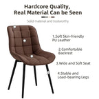 Chaise de salle à manger moderne rembourrée en similicuir
