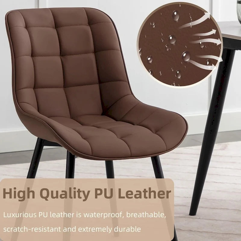 Chaise de salle à manger moderne rembourrée en similicuir