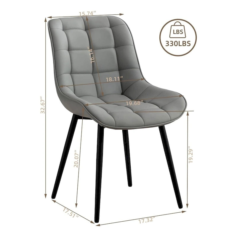 Chaise de salle à manger moderne rembourrée en similicuir