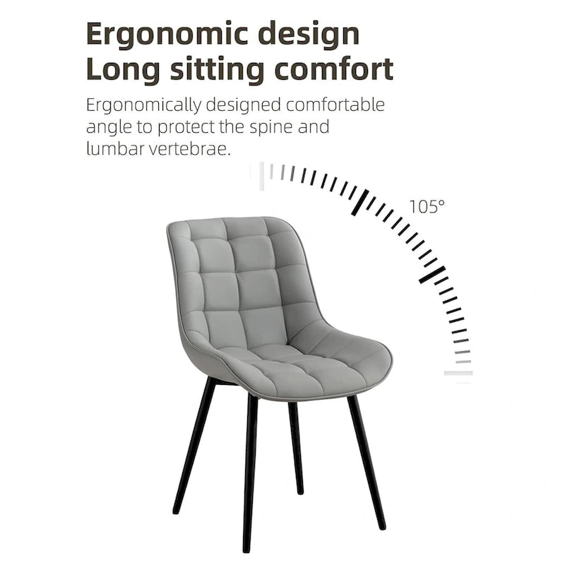 Chaise de salle à manger moderne rembourrée en similicuir