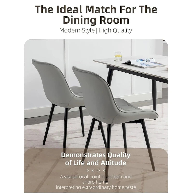 Chaise de salle à manger moderne rembourrée en similicuir