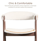 Chaise de salle à manger en bouclette de bois du milieu du siècle