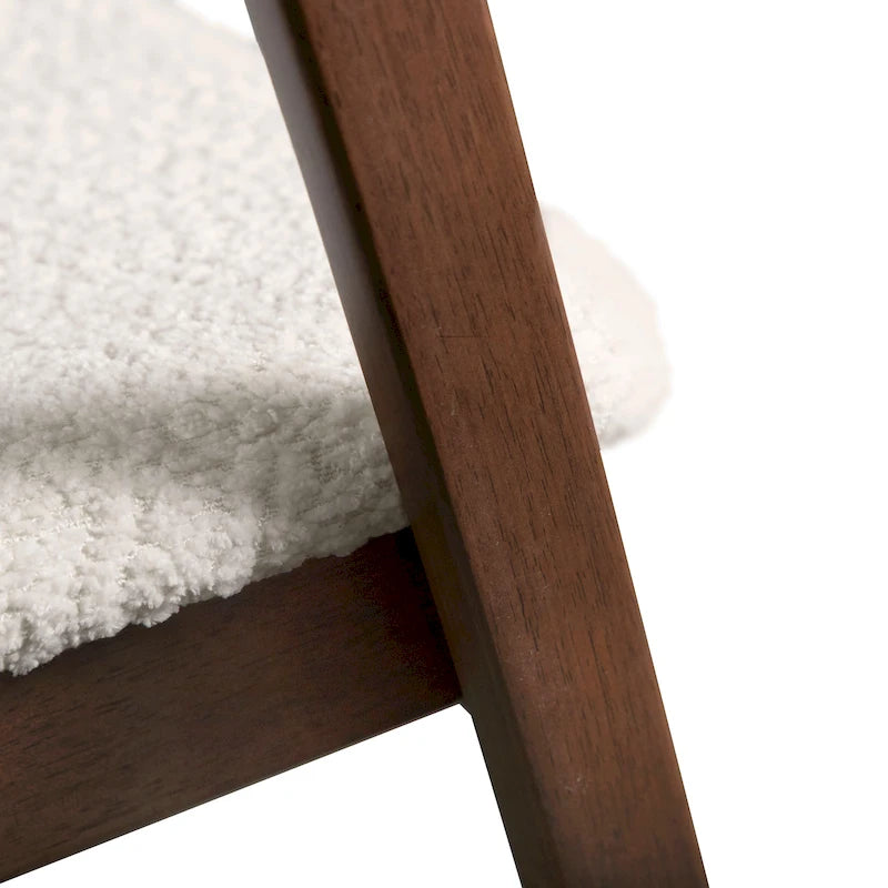 Chaise de salle à manger en bouclette de bois du milieu du siècle