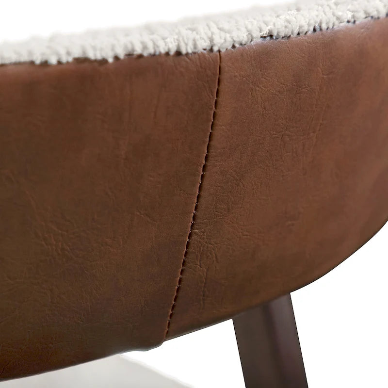Chaise de salle à manger en bouclette de bois du milieu du siècle