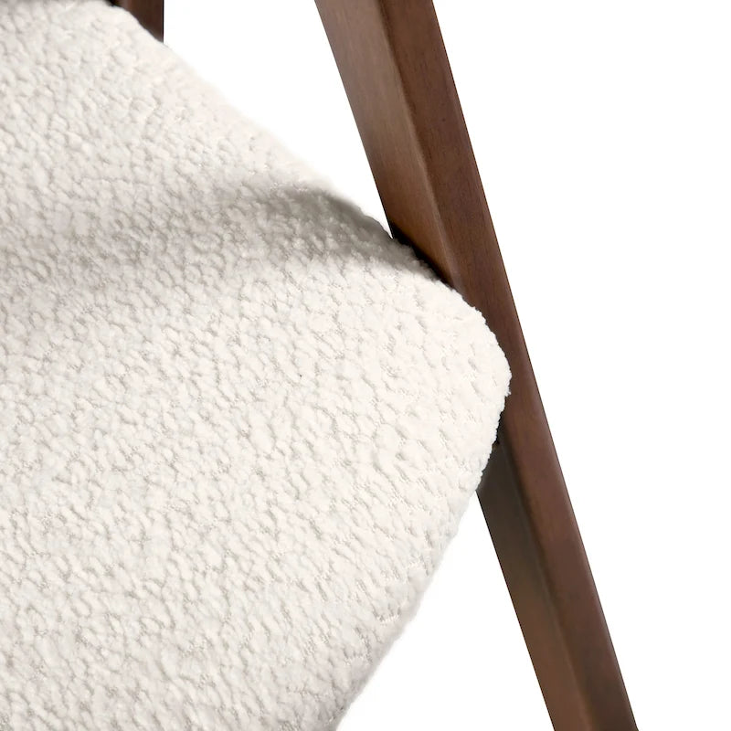 Chaise de salle à manger en bouclette de bois du milieu du siècle