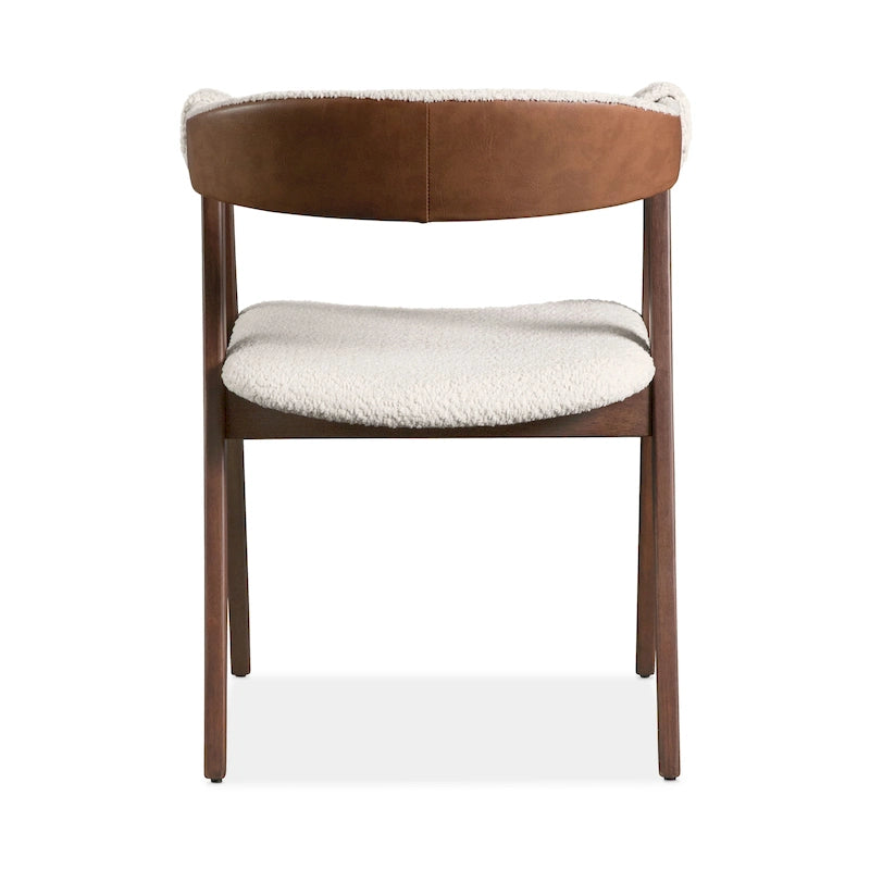 Chaise de salle à manger en bouclette de bois du milieu du siècle