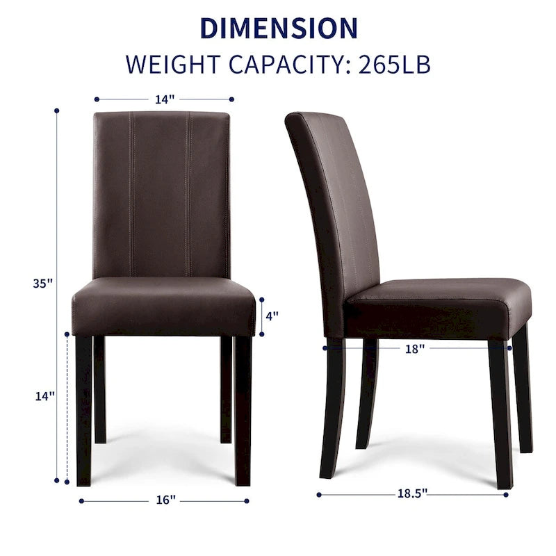 Chaise de salle à manger Parsons rembourrée en similicuir