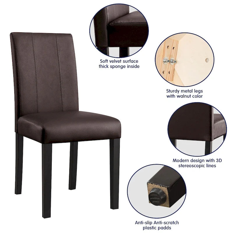 Chaise de salle à manger Parsons rembourrée en similicuir