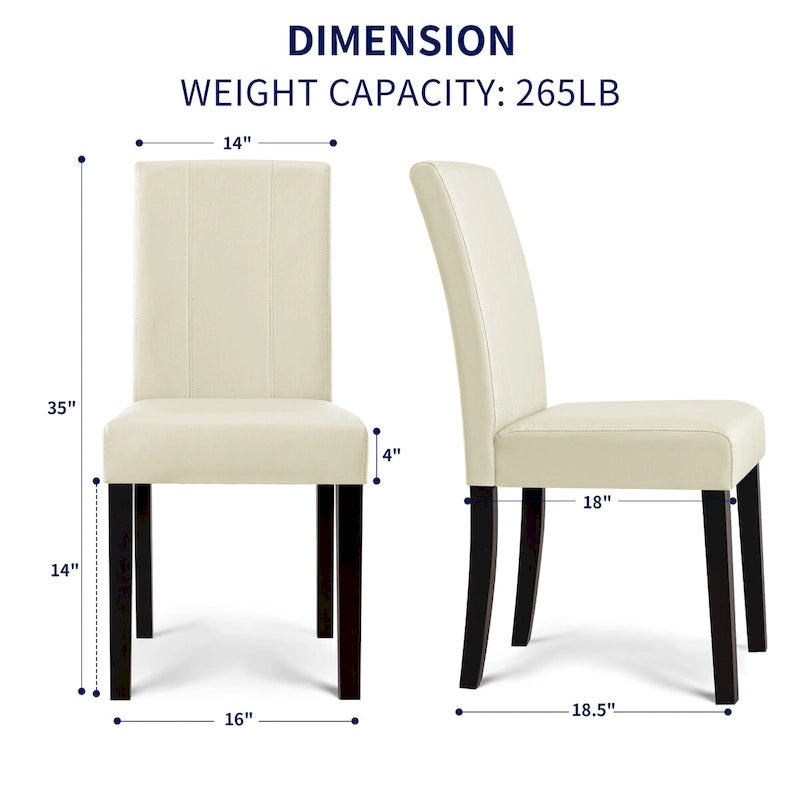 Chaise de salle à manger Parsons rembourrée en similicuir