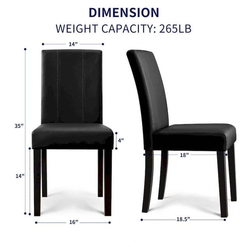 Chaise de salle à manger Parsons rembourrée en similicuir