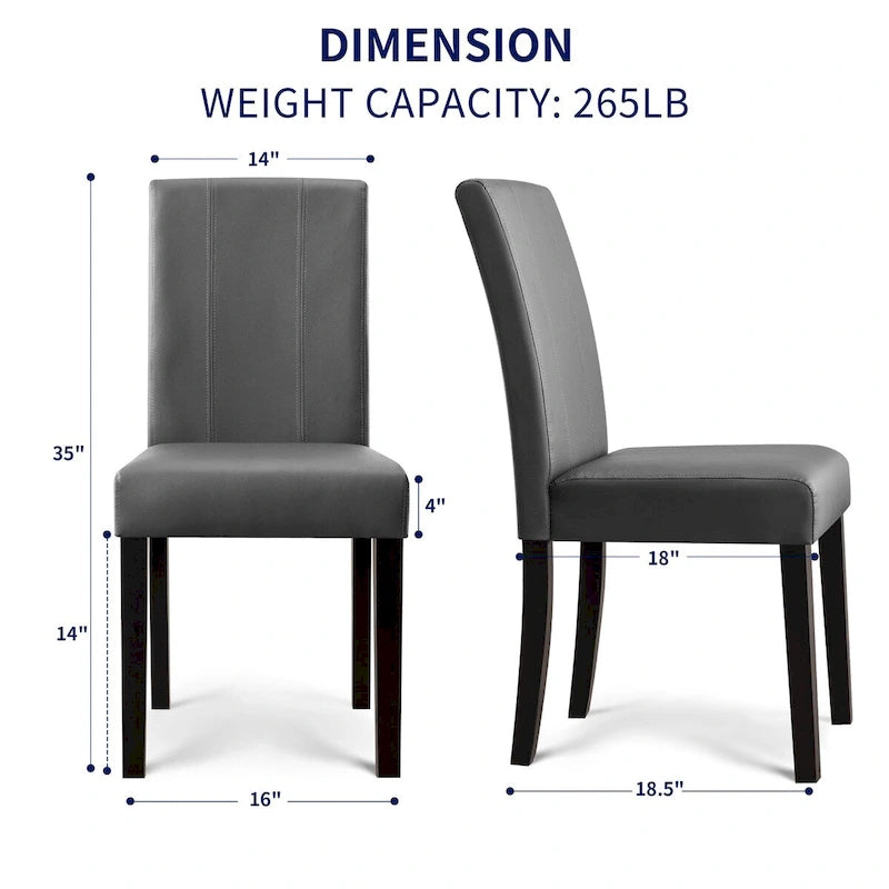 Chaise de salle à manger Parsons rembourrée en similicuir