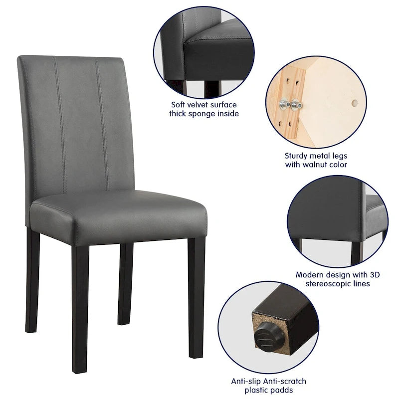 Chaise de salle à manger Parsons rembourrée en similicuir