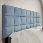 Tête de lit capitonnée en velours avec motif carré