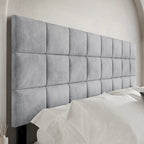 Tête de lit capitonnée en velours avec motif carré
