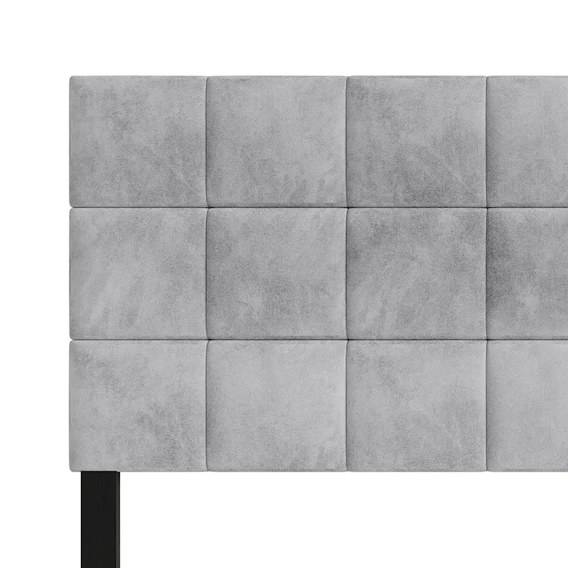 Tête de lit capitonnée en velours avec motif carré