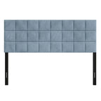 Tête de lit capitonnée en velours avec motif carré