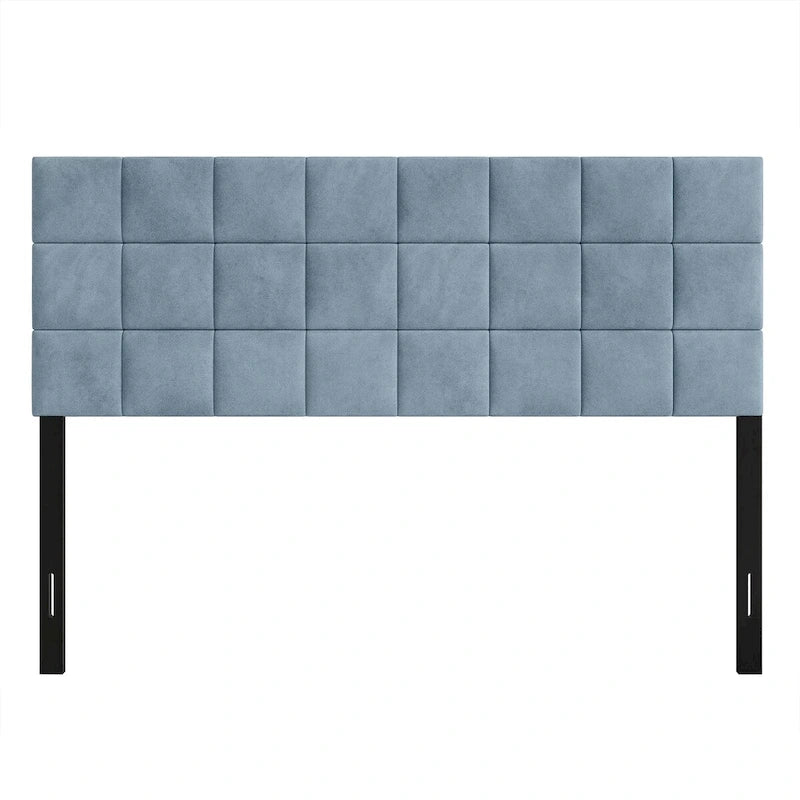 Tête de lit capitonnée en velours avec motif carré